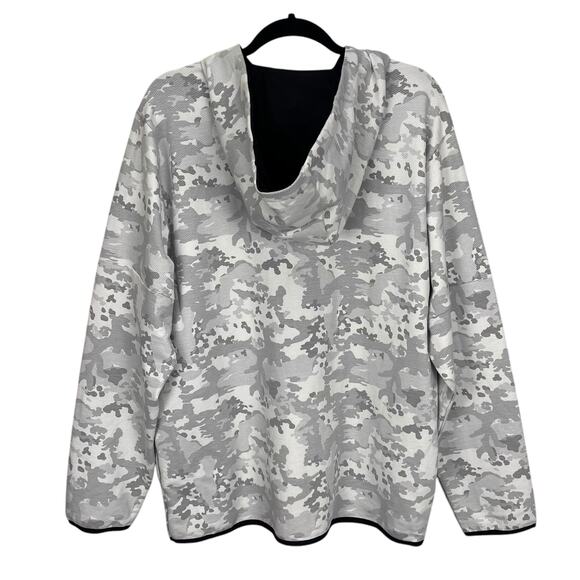 REEBOK Women's PULLOVER HOODIE Gray White CAMO PATTERN Size LARGE - Picture 2 of 6